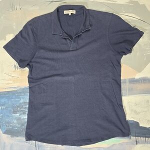 Orlebar Brown Polo Shirt Mens Large Navy Blue Short Sleeve Resort Casual